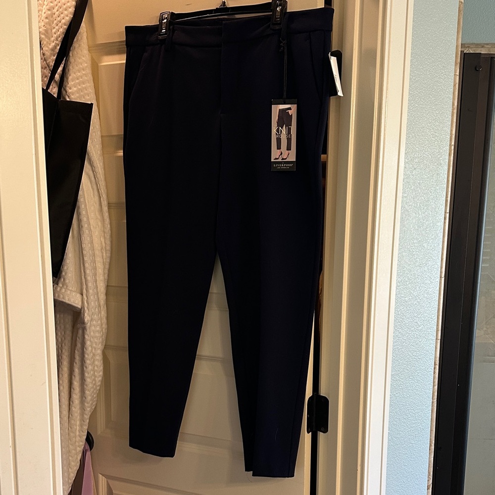 Liverpool Navy Knit Trousers